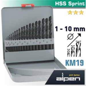[Code.008] ชุดดอกสว่านไฮสปิด HSS Sprint KM19  ALPEN