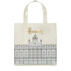 กระเป๋า harrods Small Illustrated Building Shopper Bag 