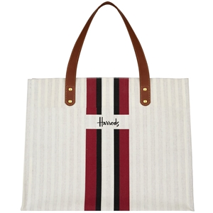 กระเป๋า Harrods Logo Strip Grocery Bag แท้ 100%  