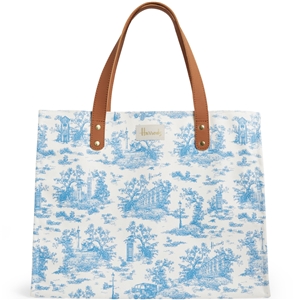 Harrods Toile Grocery Shopper Bag Blue